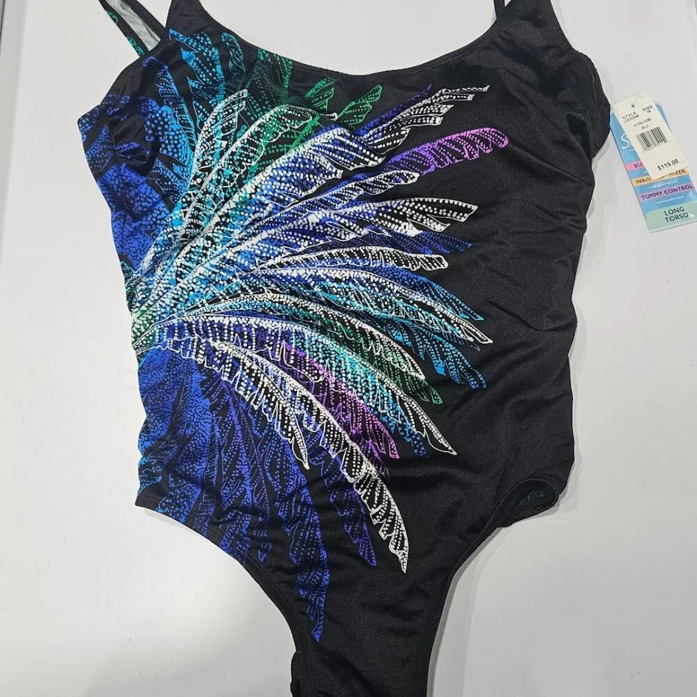 Swim Solutions Firework Print One-Piece Swimsuit - Picture 5 of 7